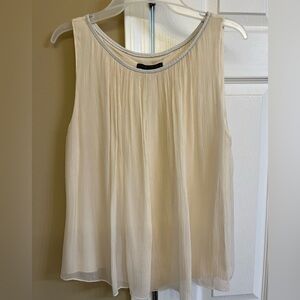 Alice + Olivia Cream Sleeveless Blouse, Size S